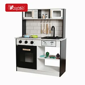 Hot Selling Kids Cooking Pretend Play Wooden Play Kitchen With Accessories W10C888
